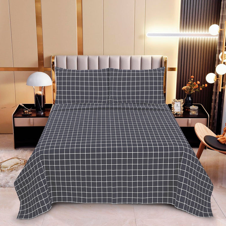 Charcoal Grey Geometry - Cotton