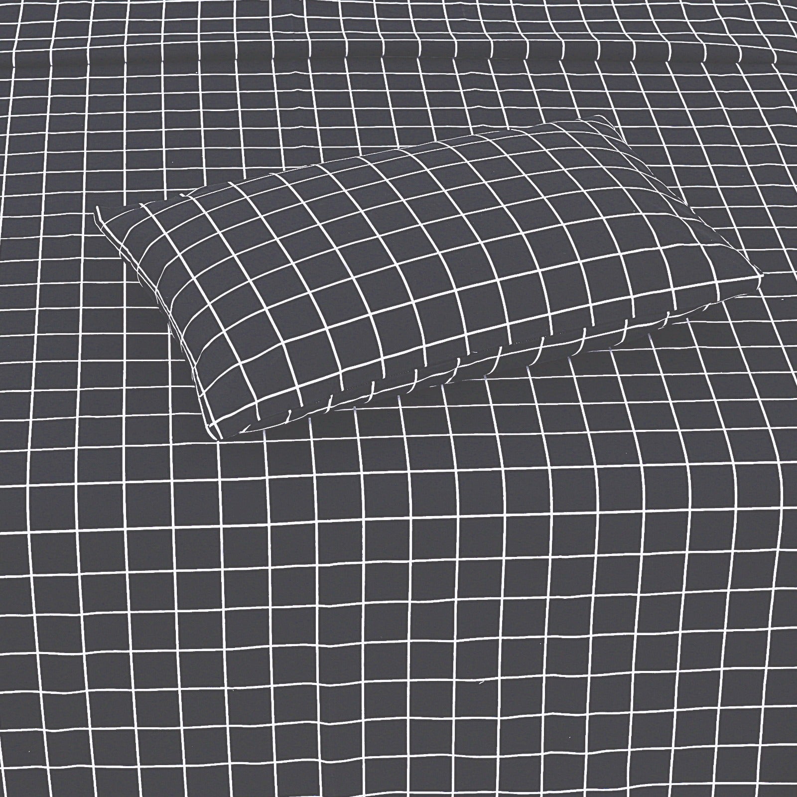Charcoal Grey Geometry - Cotton