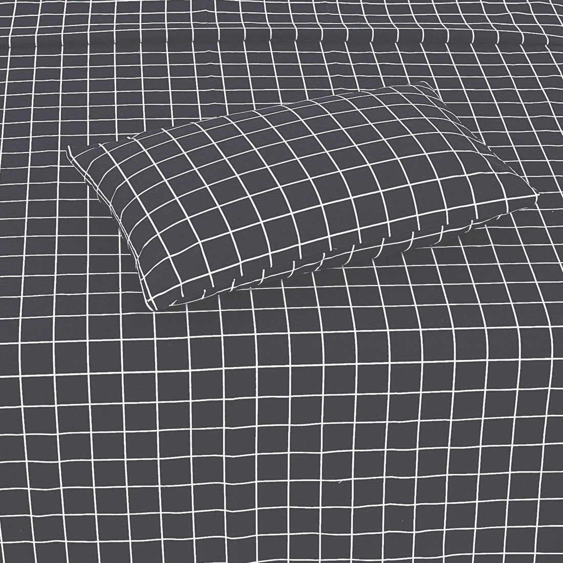 Charcoal Grey Geometry - Cotton