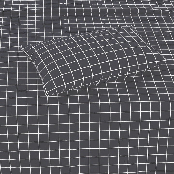Charcoal Grey Geometry - Cotton
